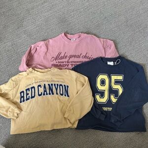 BUNDLE- Zara girls Pink, Mustard, Navy - Pack of 3 shirts sz 8/9 Y